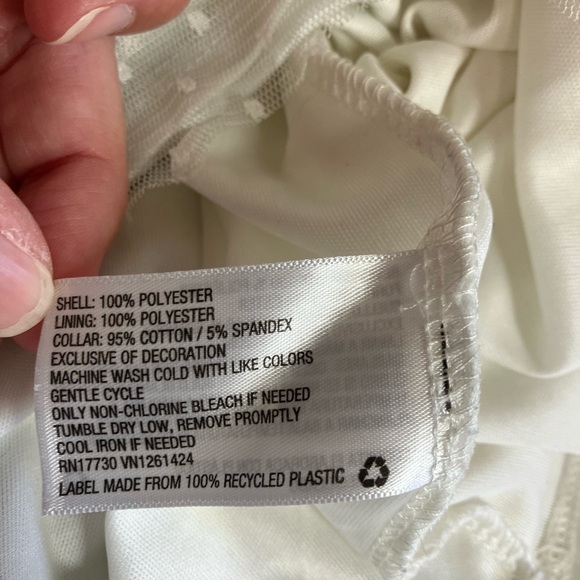 Xhilaration Ivory Sheer Polka Dot Top - Picture 9 of 10